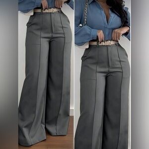SHEIN Charcoal Wide-Leg Pants